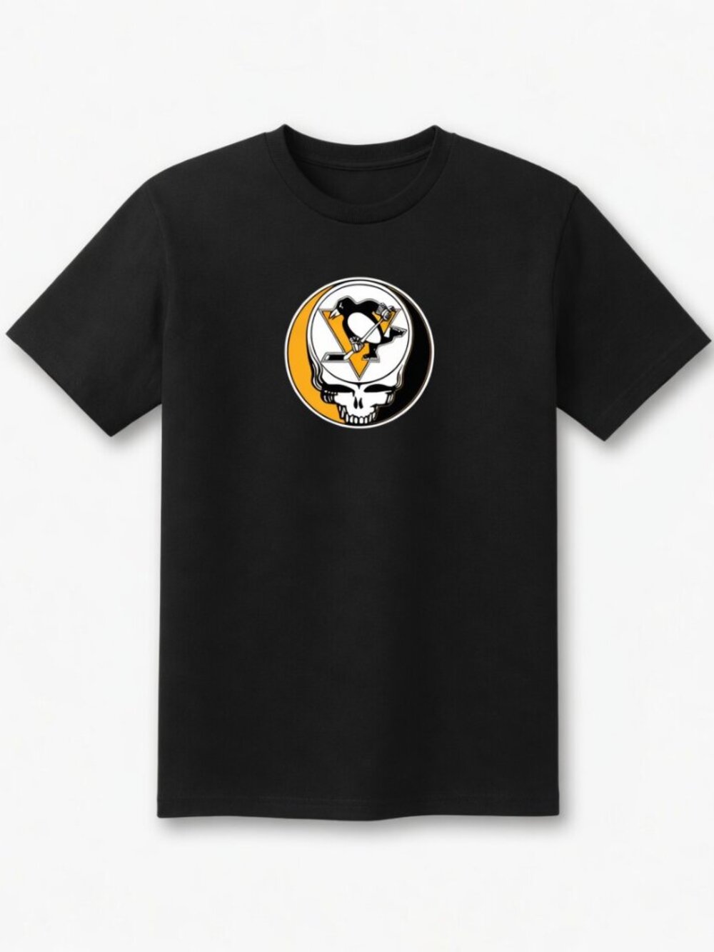Pittsburgh Penguins Grateful Dead Stealie parody shakedown T-Shirt NWT Black